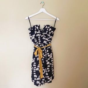 Anthropologie Porridge Elephant Strapless Dress